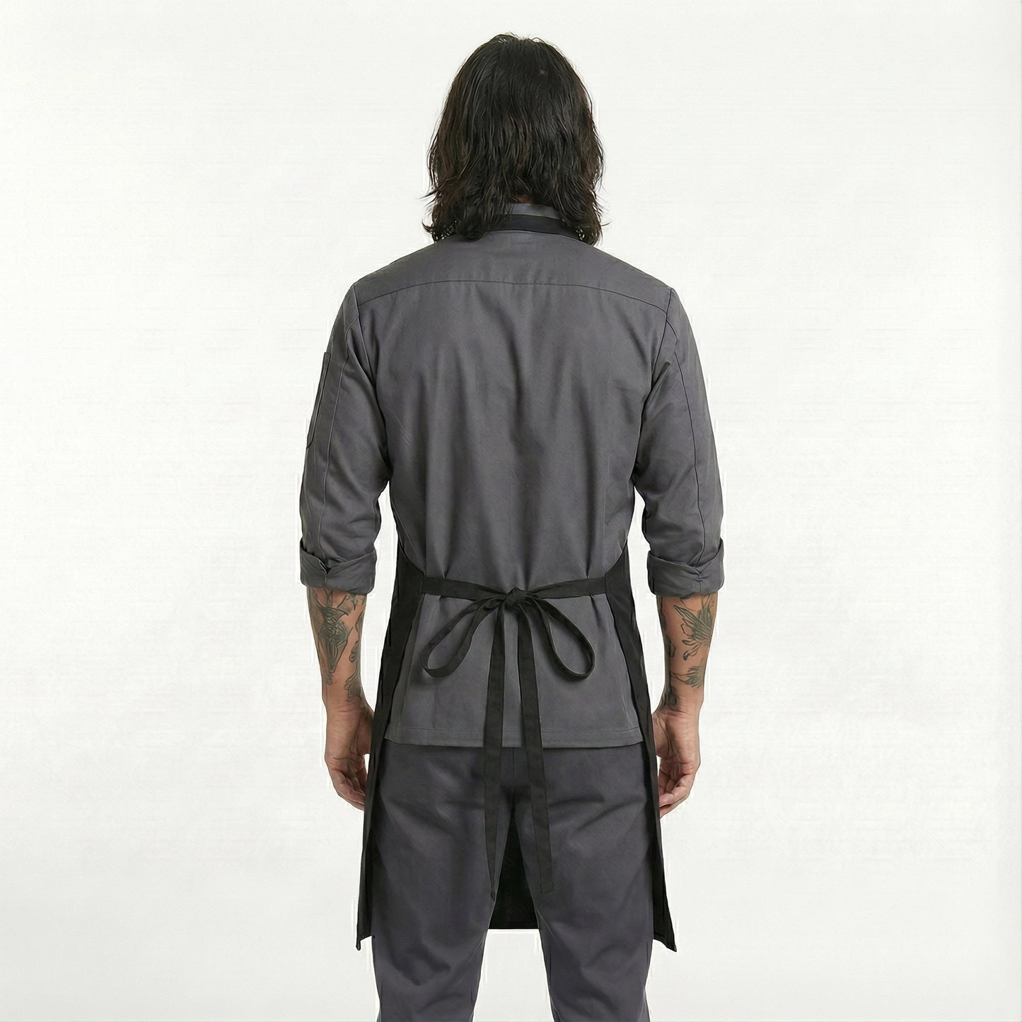 Basic Bib Apron With Pocket - Black