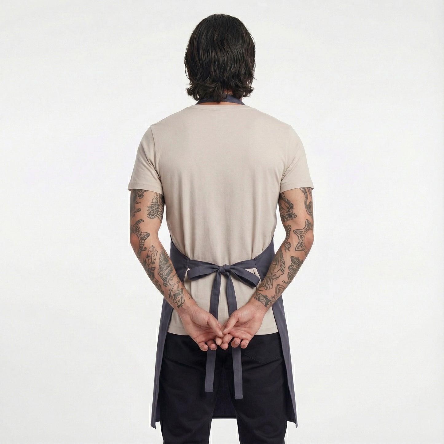 Basic Bib Apron With Pocket - Dark Grey