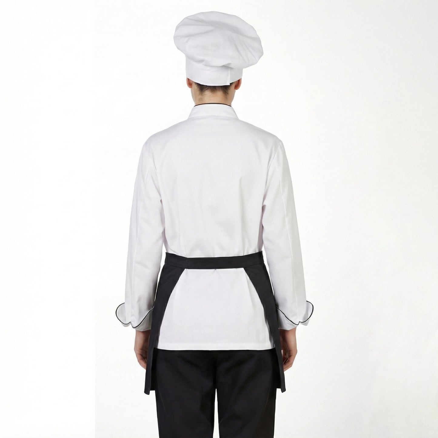 Water Repellent Short Waist Apron With 3 Pockets - Black