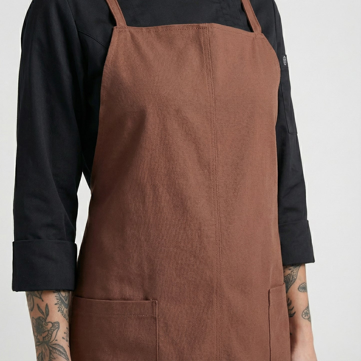 Water Repellent Split-Leg Lady Pinafore Apron - Charco Red