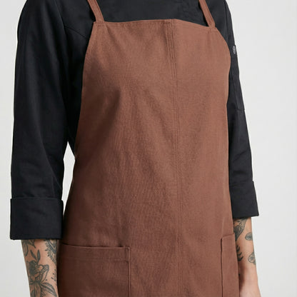 Water Repellent Split-Leg Lady Pinafore Apron - Charco Red