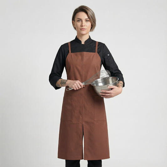 Water Repellent Split-Leg Lady Pinafore Apron - Charco Red