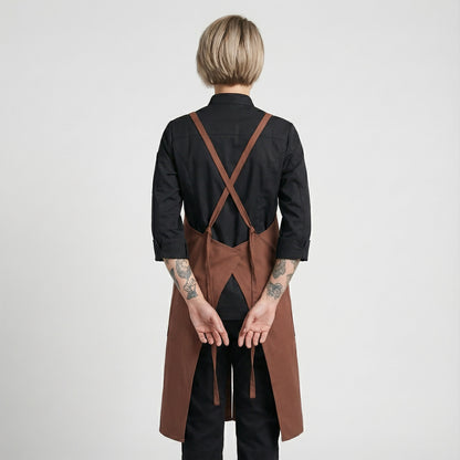 Water Repellent Split-Leg Lady Pinafore Apron - Charco Red