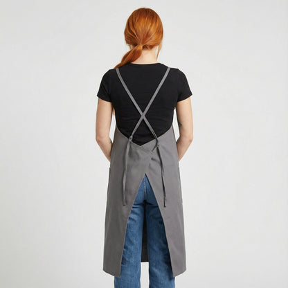 Water Repellent Split-Leg Lady Pinafore Apron - Grey