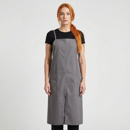 Water Repellent Split-Leg Lady Pinafore Apron - Grey