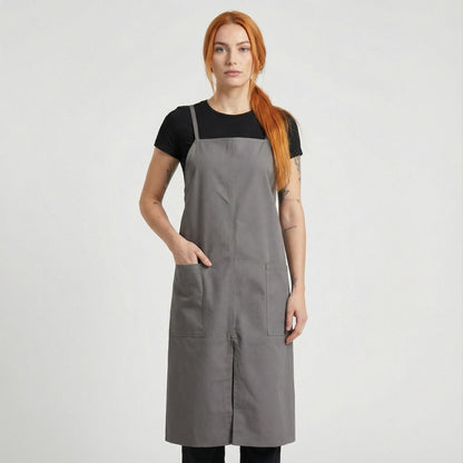 Water Repellent Split-Leg Lady Pinafore Apron - Grey