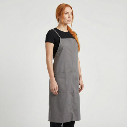 Water Repellent Split-Leg Lady Pinafore Apron - Grey