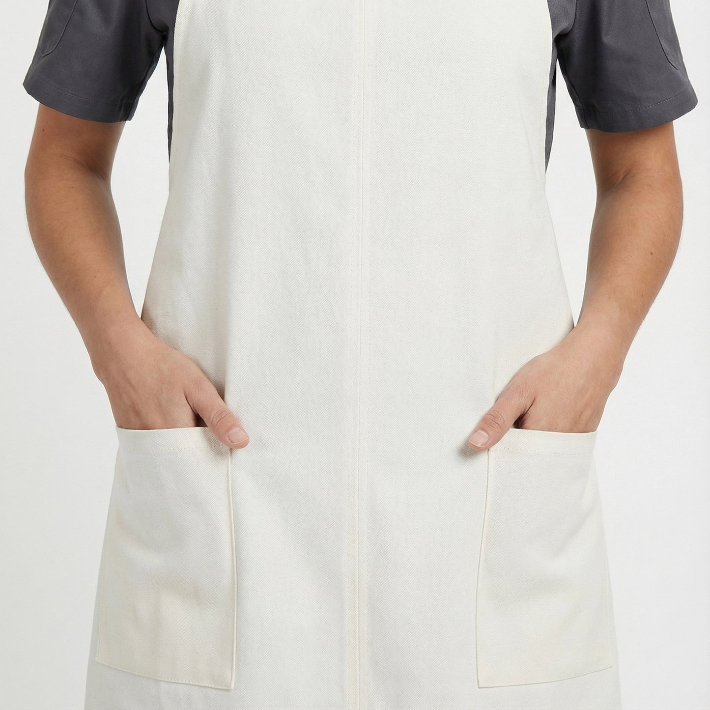 Water Repellent Split-Leg Lady Pinafore Apron - Cream