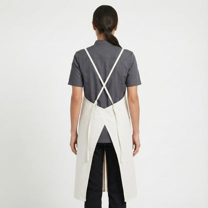 Water Repellent Split-Leg Lady Pinafore Apron - Cream