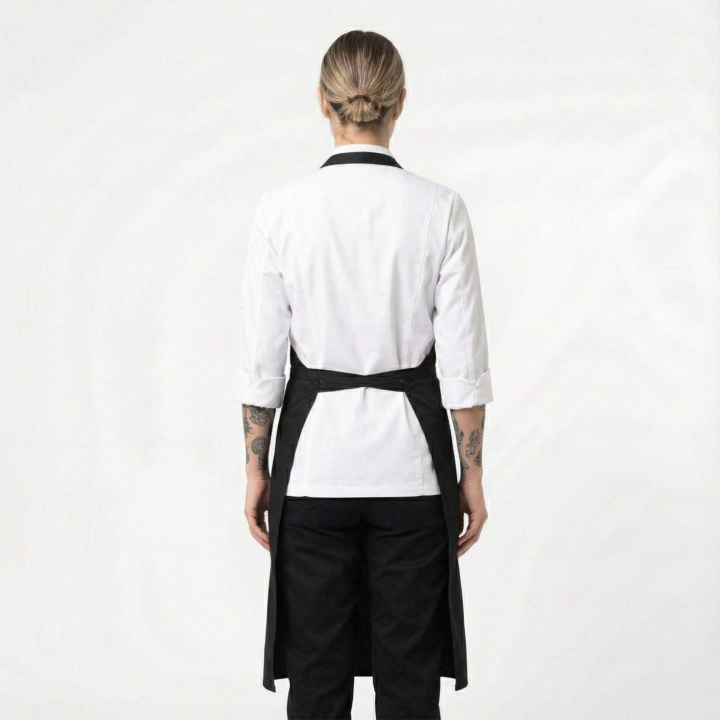 Water Repellent Basic Bib Apron With 2 Pockets - Black