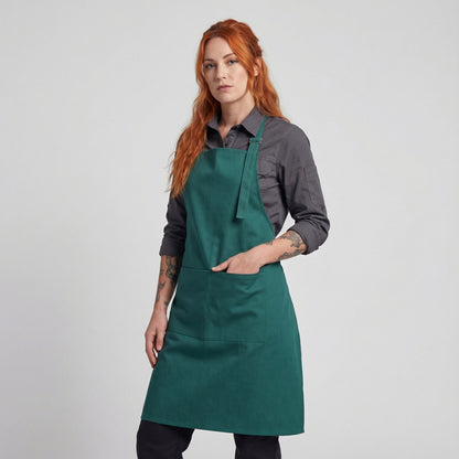 Basic Bib Apron With Pocket - Kelly Green