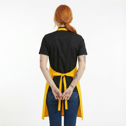 Basic Bib Apron With Pocket - Yellow