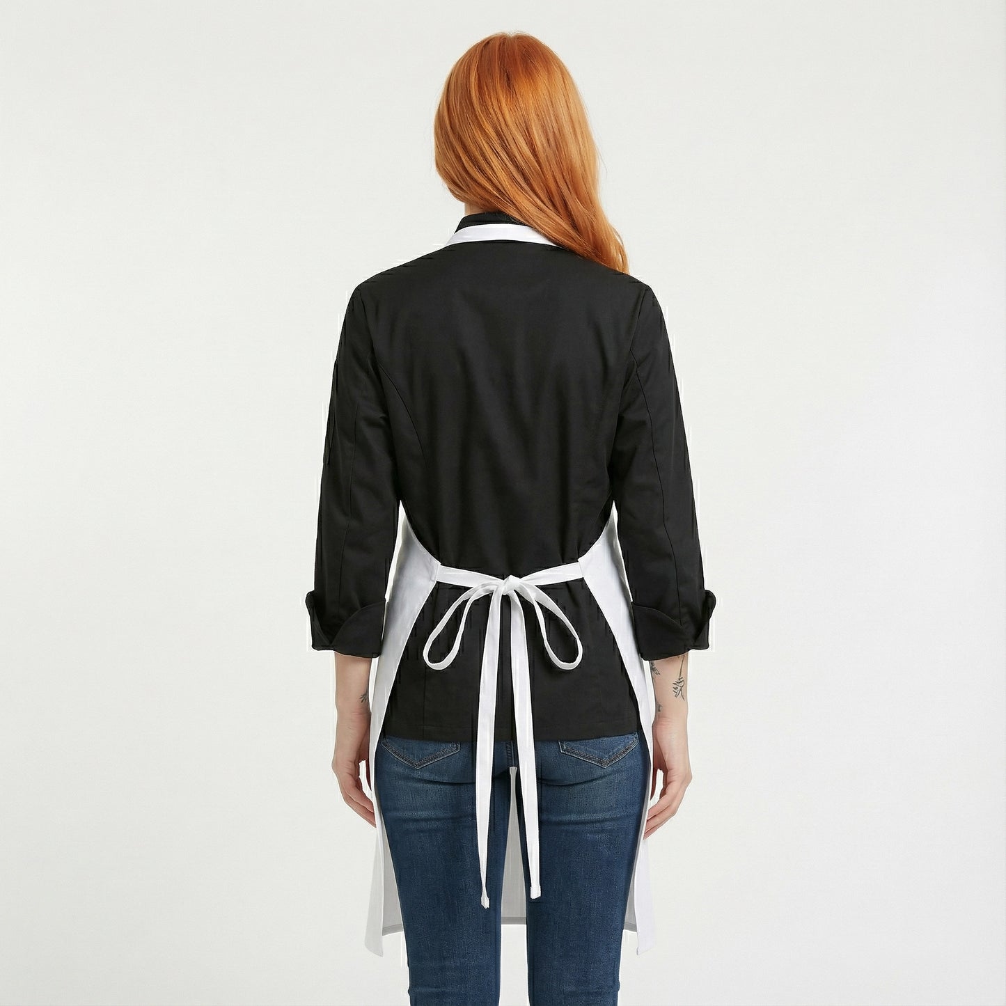 Basic Bib Apron With Pocket - White