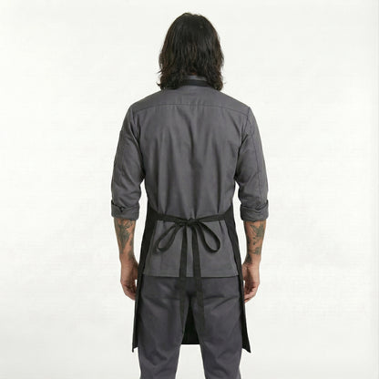 Basic Bib Apron With Pocket - Black