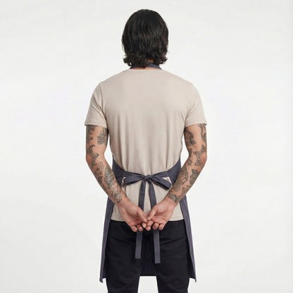 Basic Bib Apron With Pocket - Dark Grey