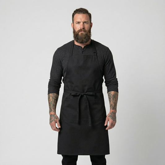 Classic Chef Apron Two Pockets - Black