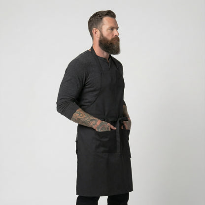 Classic Chef Apron Two Pockets - Black