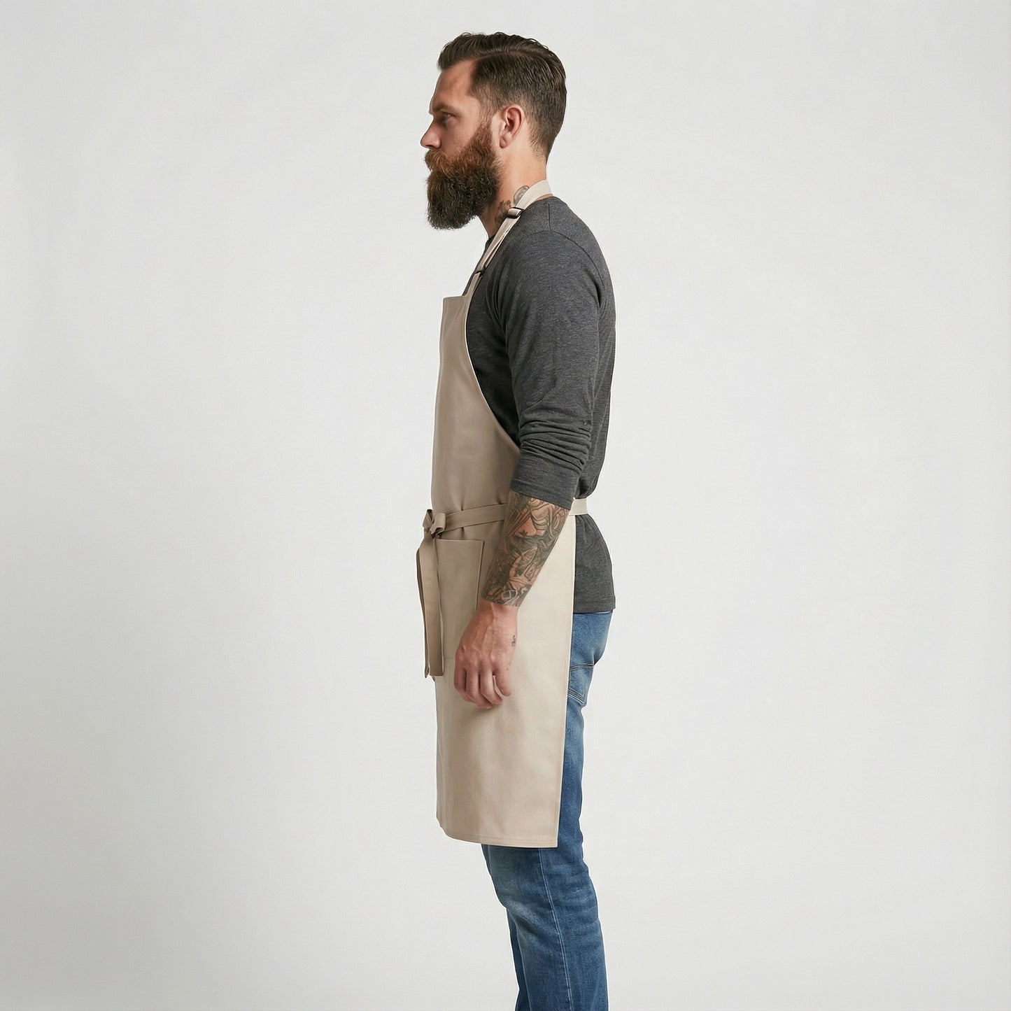 Classic Chef Apron Two Pockets - Khaki