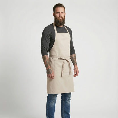 Classic Chef Apron Two Pockets - Khaki