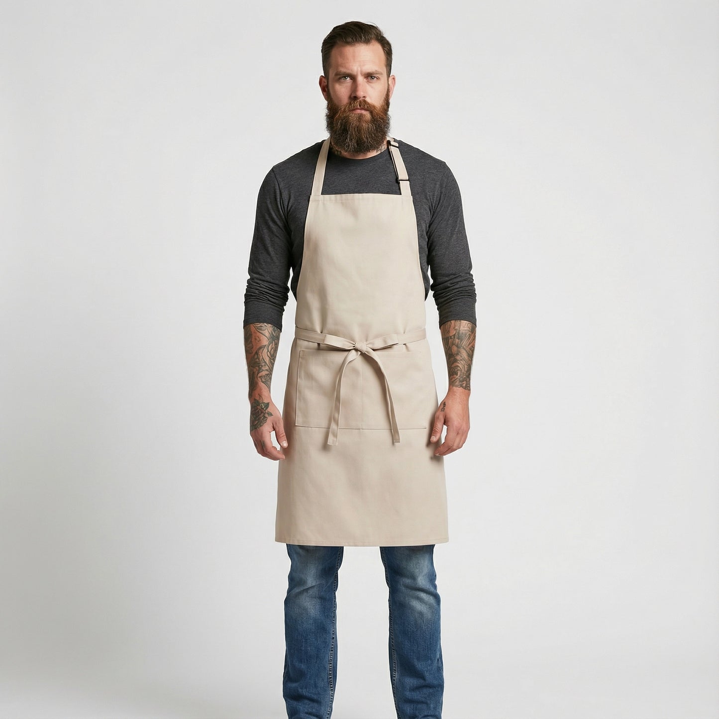 Classic Chef Apron Two Pockets - Khaki