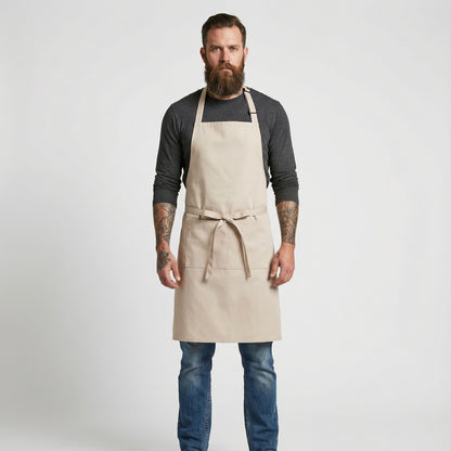 Classic Chef Apron Two Pockets - Khaki
