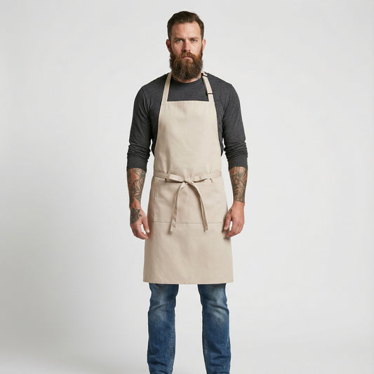 Classic Chef Apron Two Pockets - Khaki