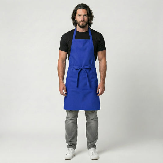 Classic Chef Apron Two Pockets - Royal Blue