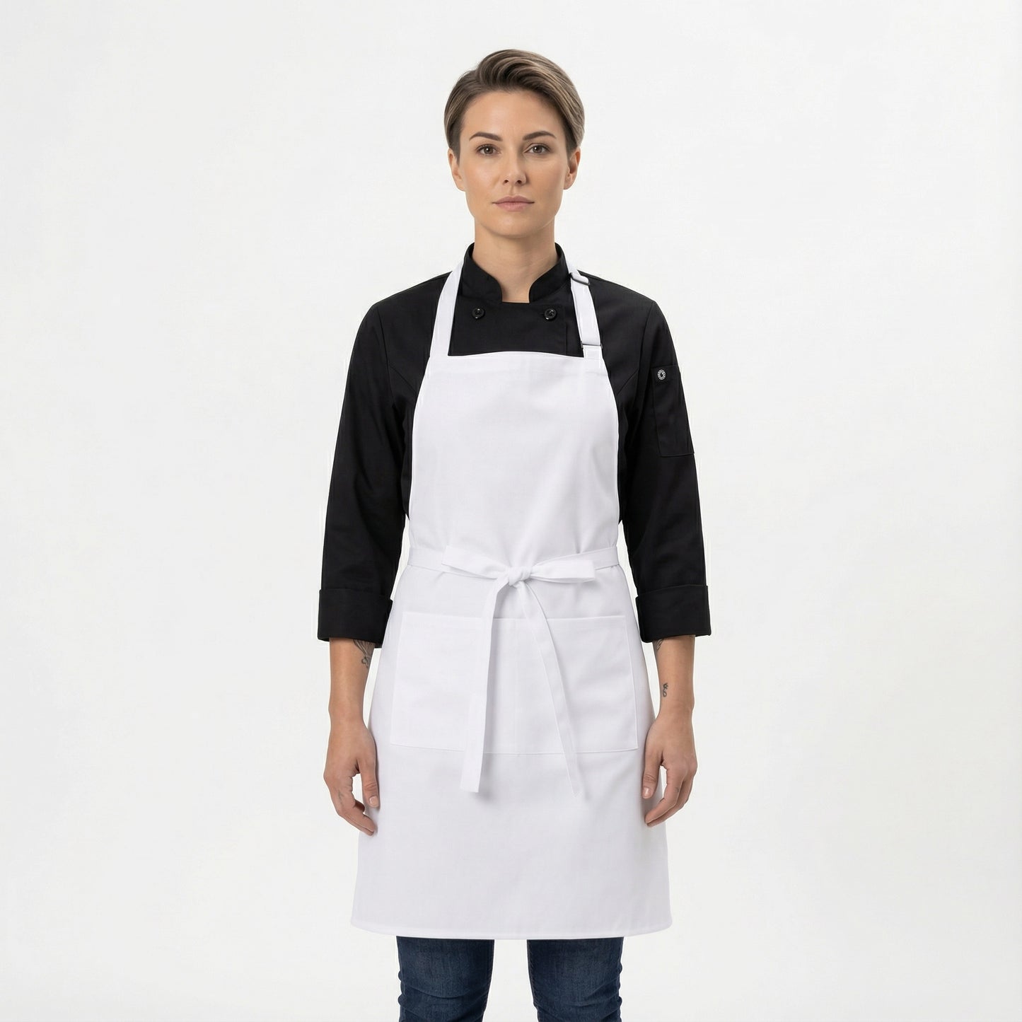 Classic Chef Apron Two Pockets - White