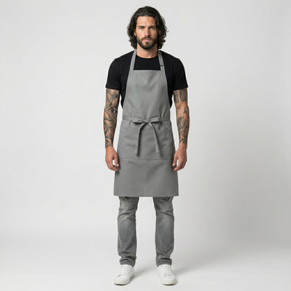 Classic Chef Apron Two Pockets - Gray
